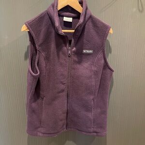 Columbia Sportswear purple‎ fleece vest Large pockets casual winter jacket